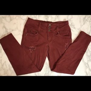 Red distressed YMI “Wanna Betta Butt?”